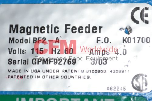Syntron Model Bf2 A Stainless Steel Magnetic Feeder
