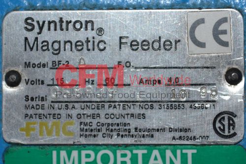 Syntron Model Bf2 A Stainless Steel Magnetic Feeder