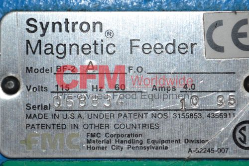 Syntron Model Bf2 A Stainless Steel Magnetic Feeder